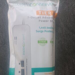 NEW Simply Conserve Tier 1 - 7 Outlet Advanced Power Strip Indoor Use Only